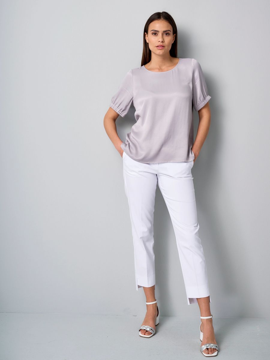 Kurzarm-Oberteil mit Metallic-Glanz