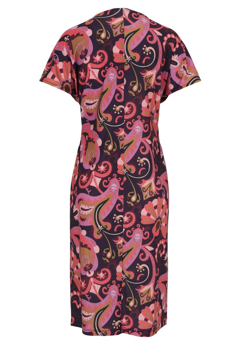 Jerseykleid mit Paisley-Print und Wickeloptik