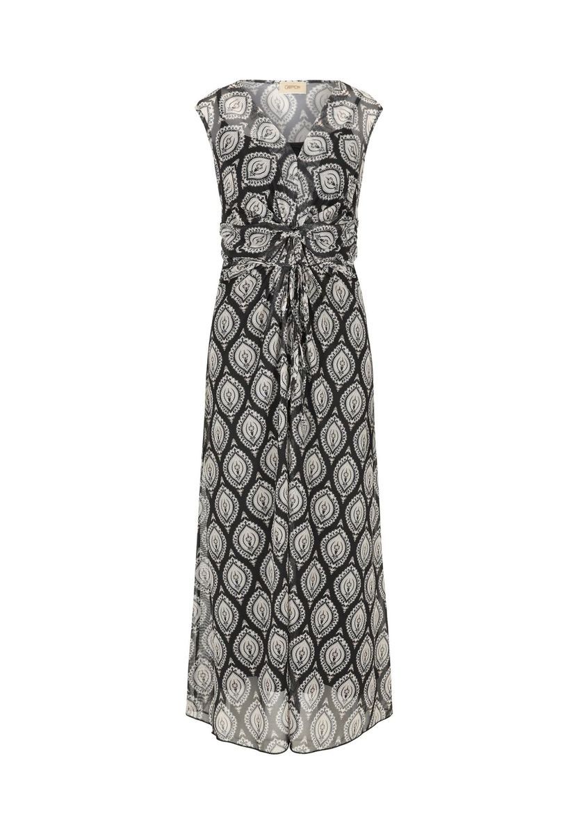 Ärmelloses Midikleid mit Bindegürtel