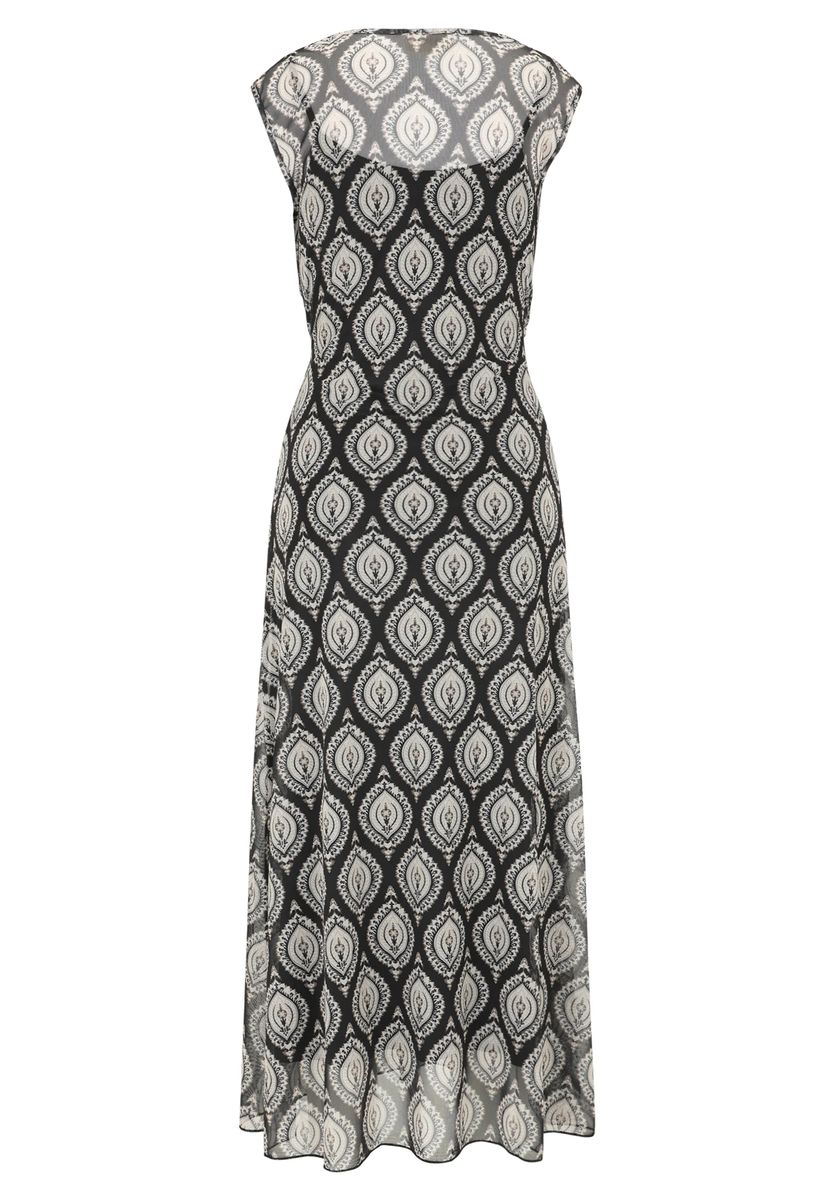 Ärmelloses Midikleid mit Bindegürtel
