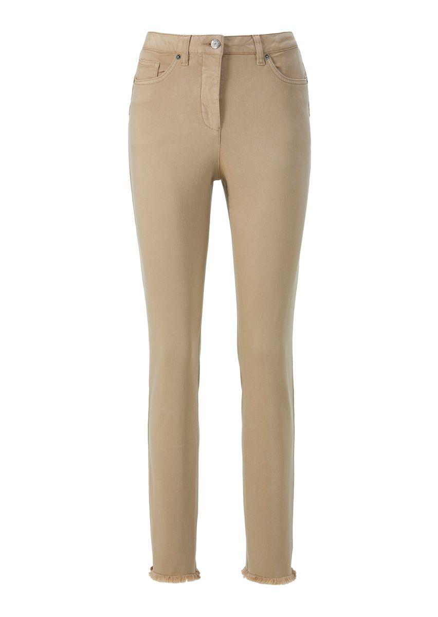 Skinny-Jeans mit feinem Fransensaum