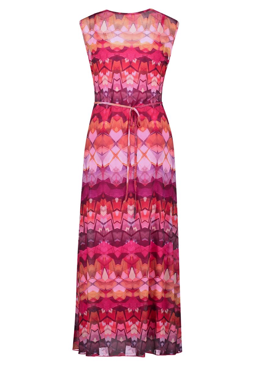 Geometrisches Maxikleid mit Knotendetail