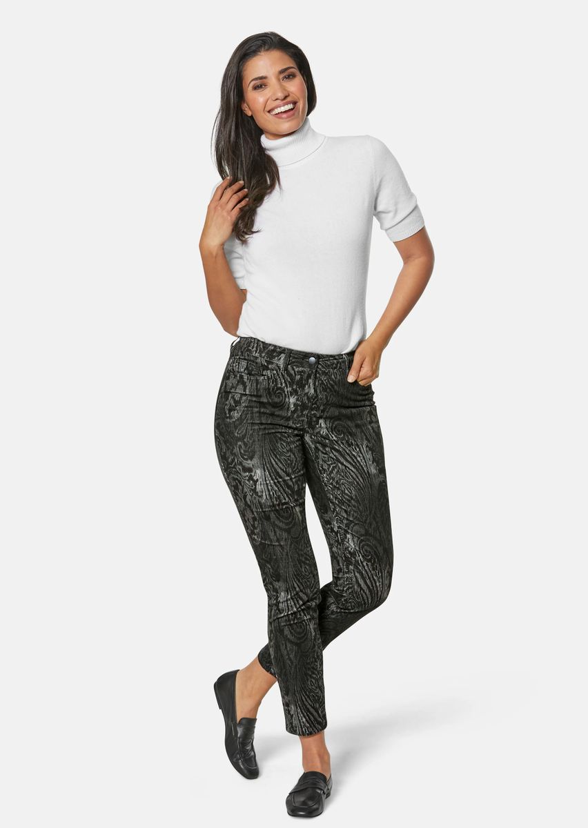 Paisley-Hose mit samtigem Stretch