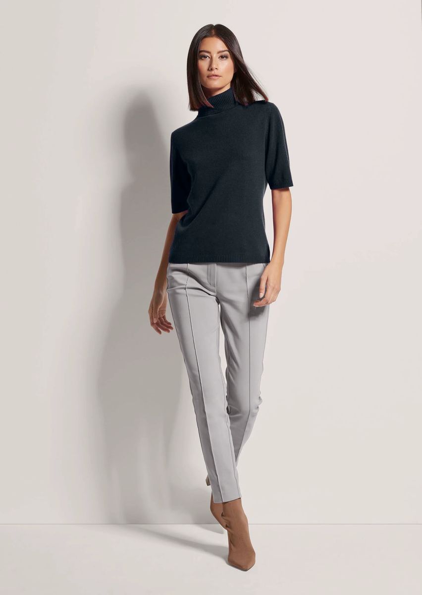 Kaschmir-Rollkragenpullover mit halbem Arm
