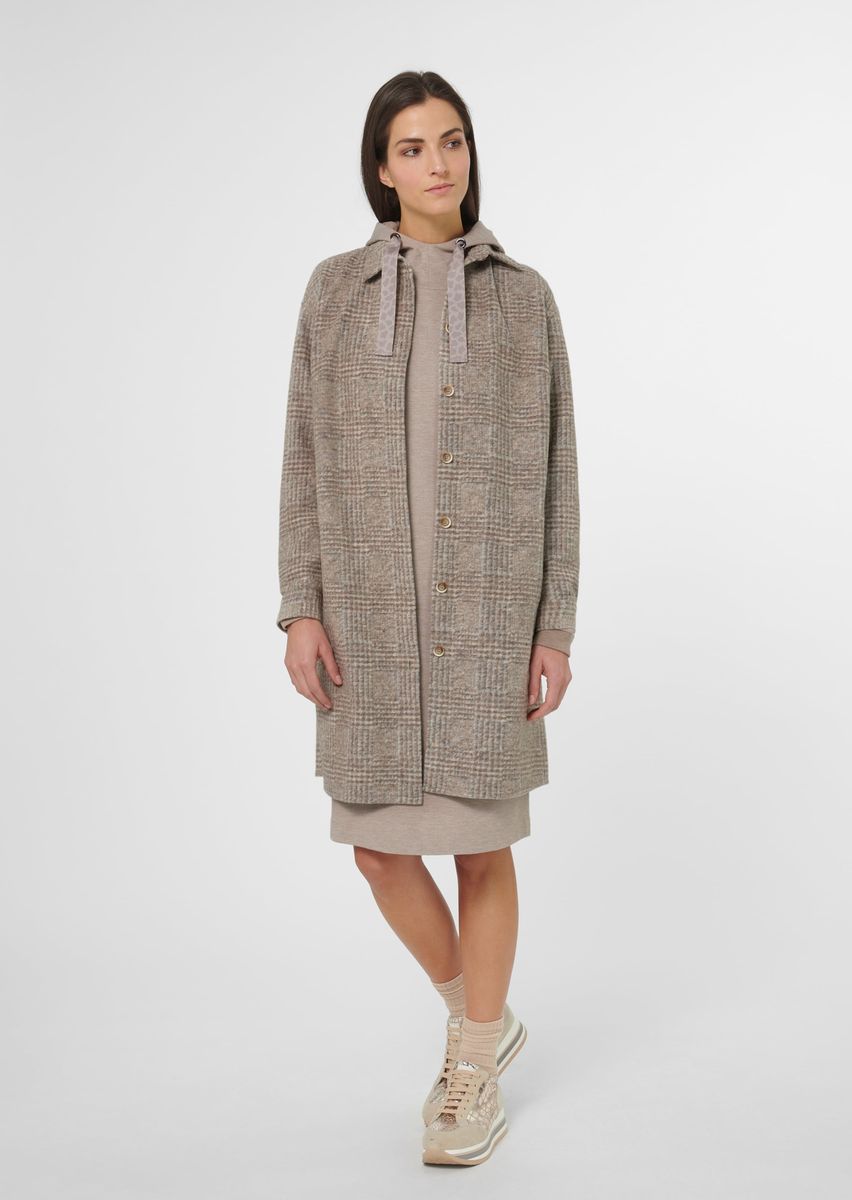 Lange Hemdjacke mit Glencheck-Muster