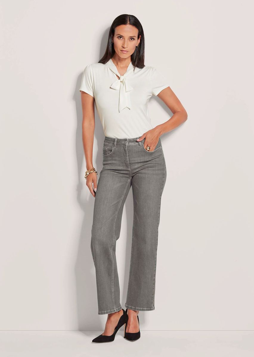 Gerade geschnittene Five-Pocket-Denim-Jeans