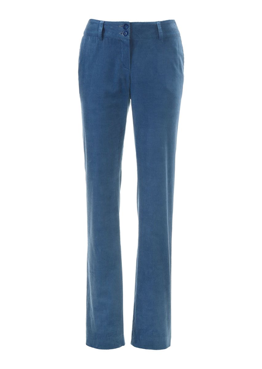 Schlanke Cordhose mit Doppelknopf