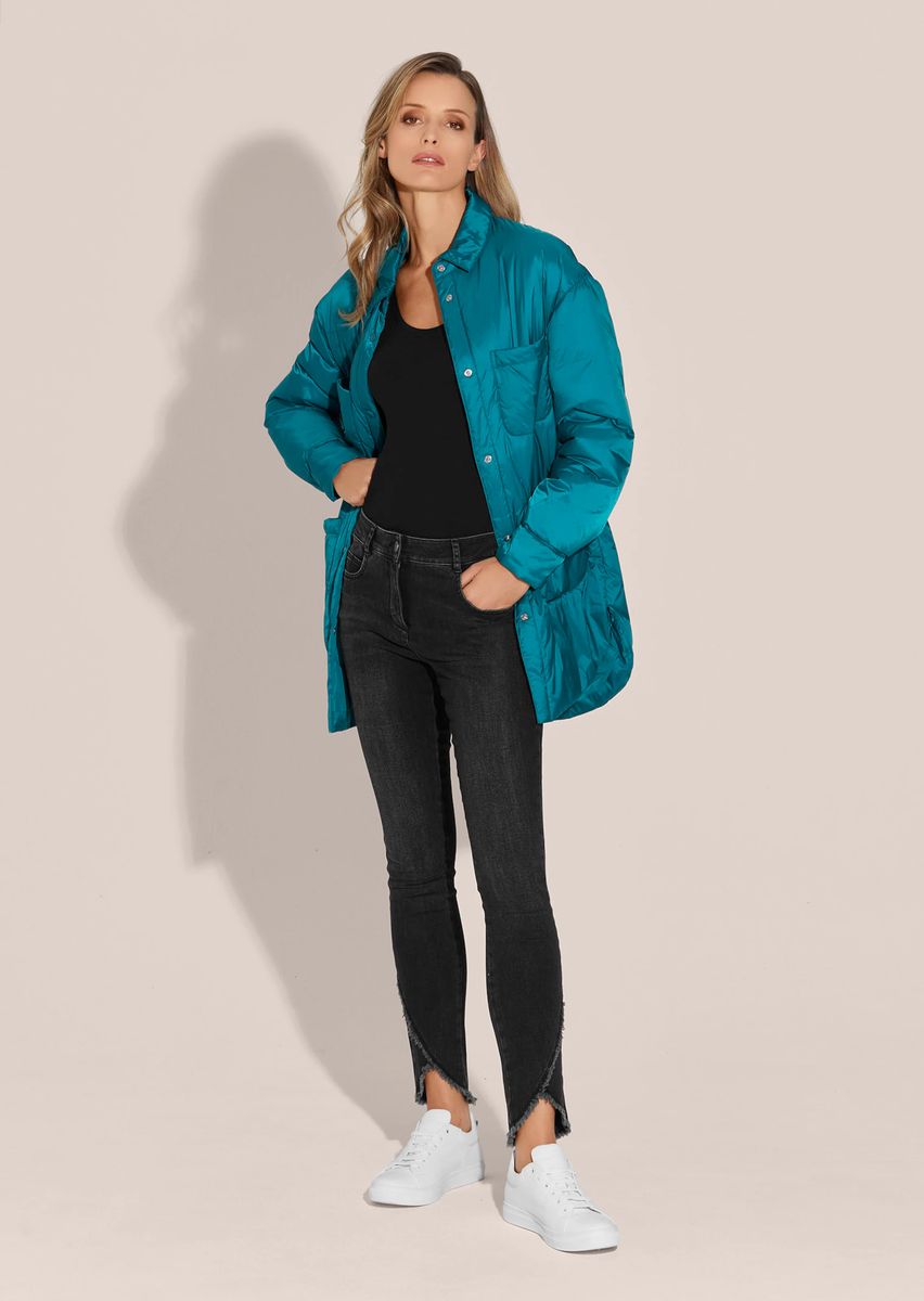 Wattierte Steppjacke im Hemdenstil