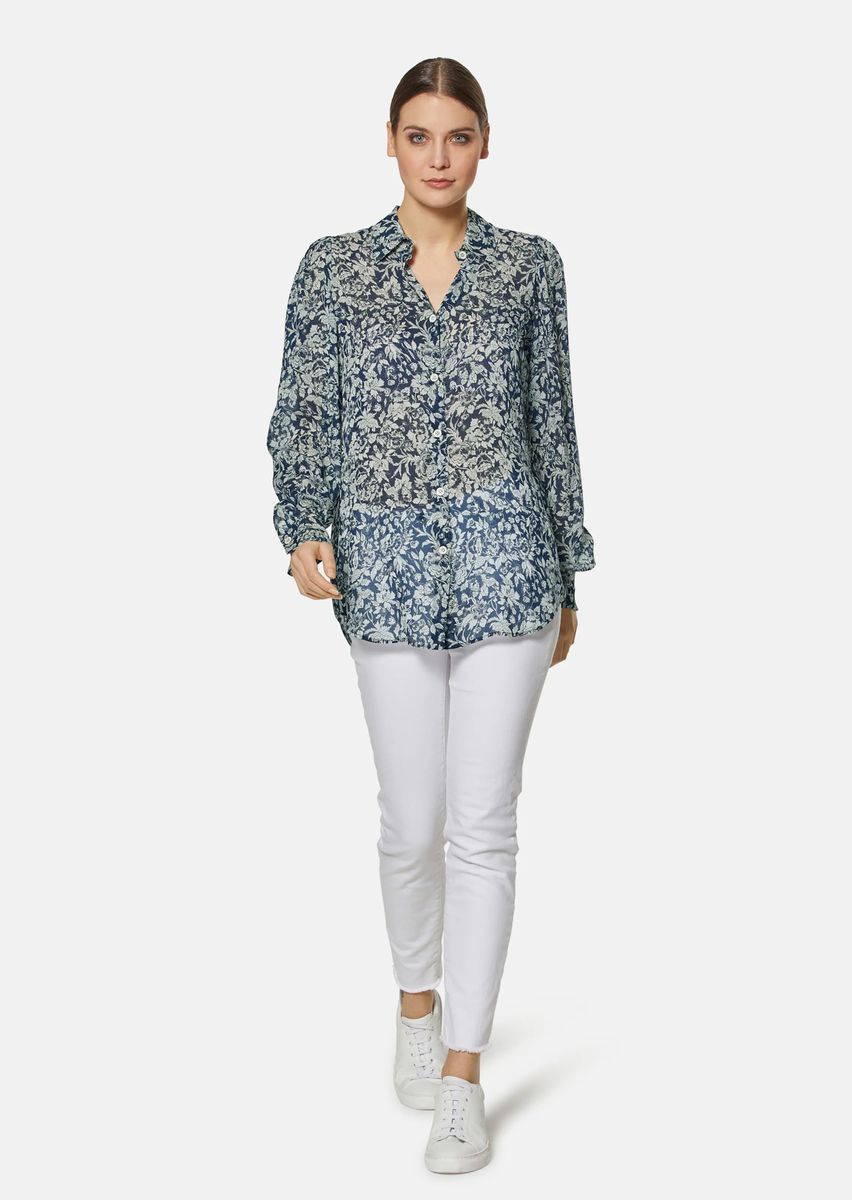 Zarte Viskosebluse mit Blumenmuster