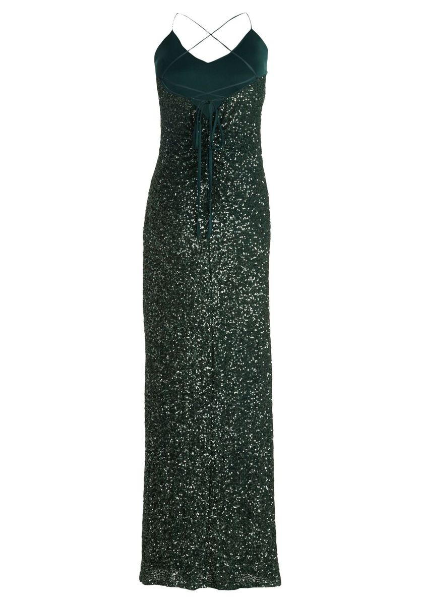 Pailletten-Maxikleid mit Schlitz