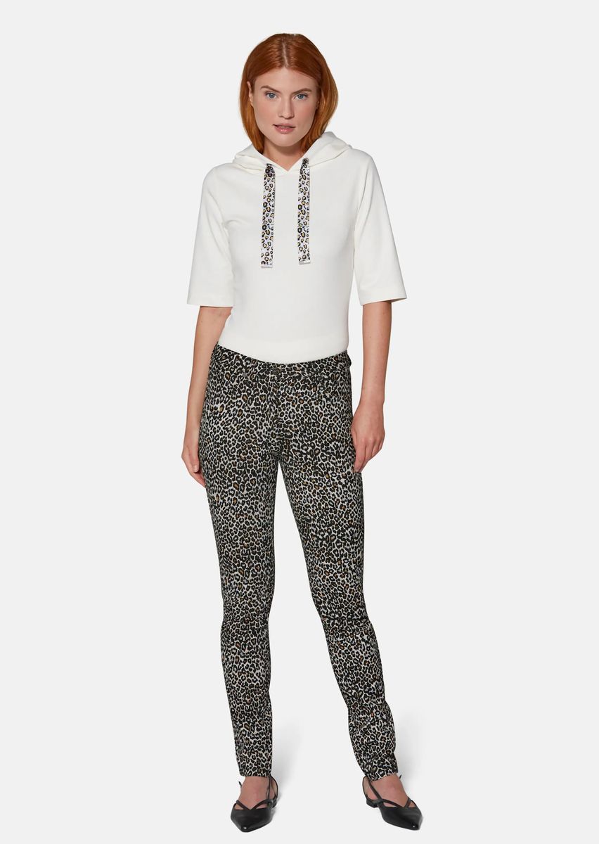 Knöchellange Jeans mit Leopardenmuster