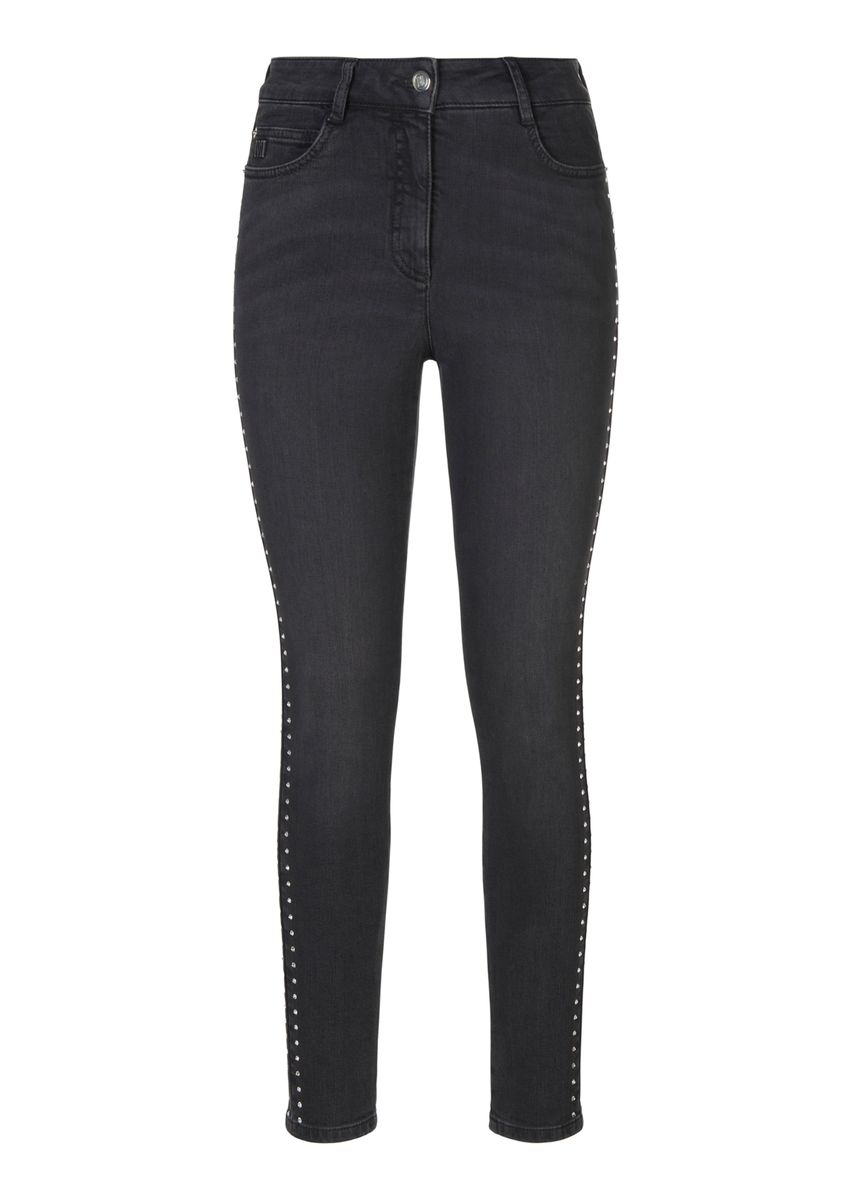 Skinny-Jeans mit seitlicher Strassstein-Verzierung