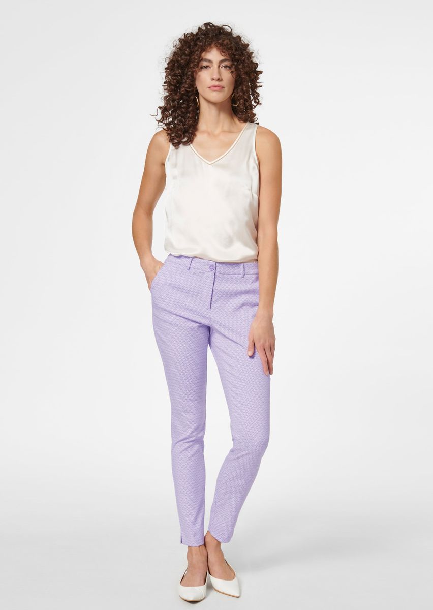 Schmale Jacquard-Zigarettenhose