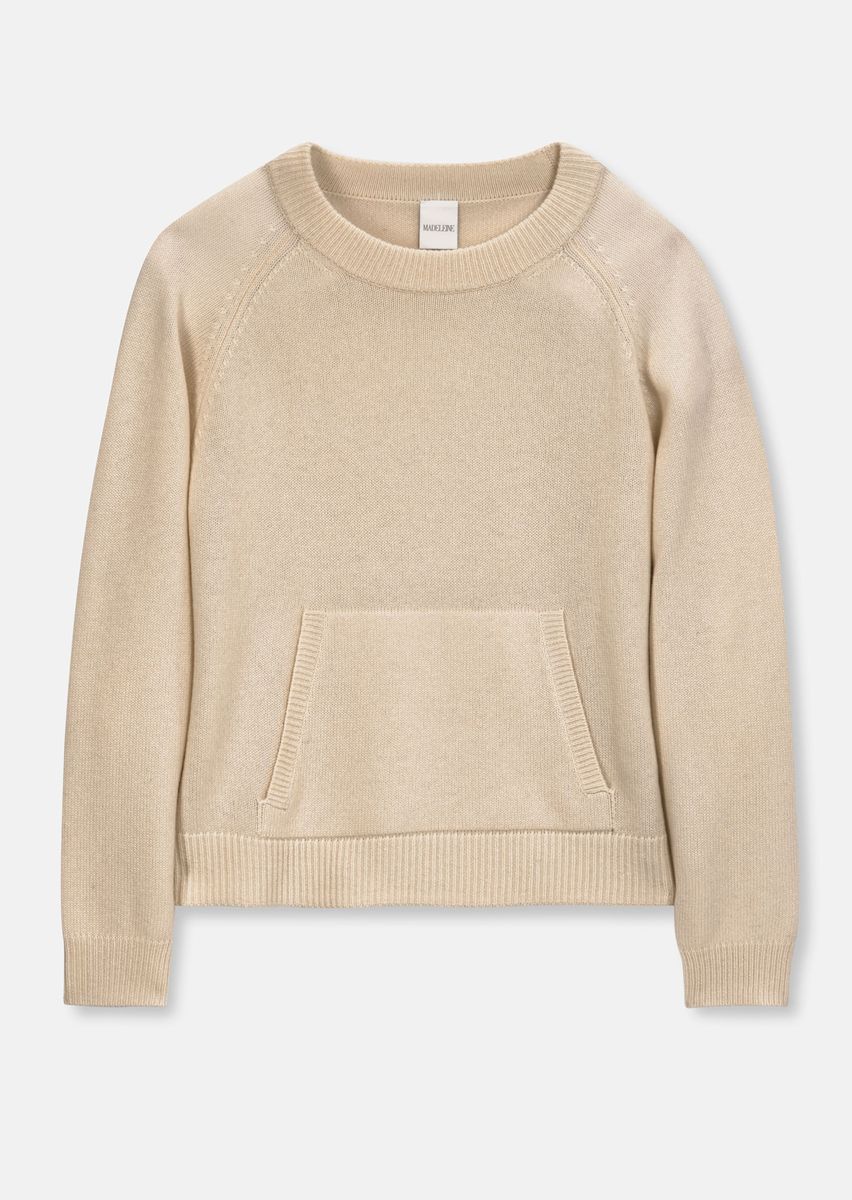 Lässiger Kaschmir-Mix Pullover mit Kängurutasche