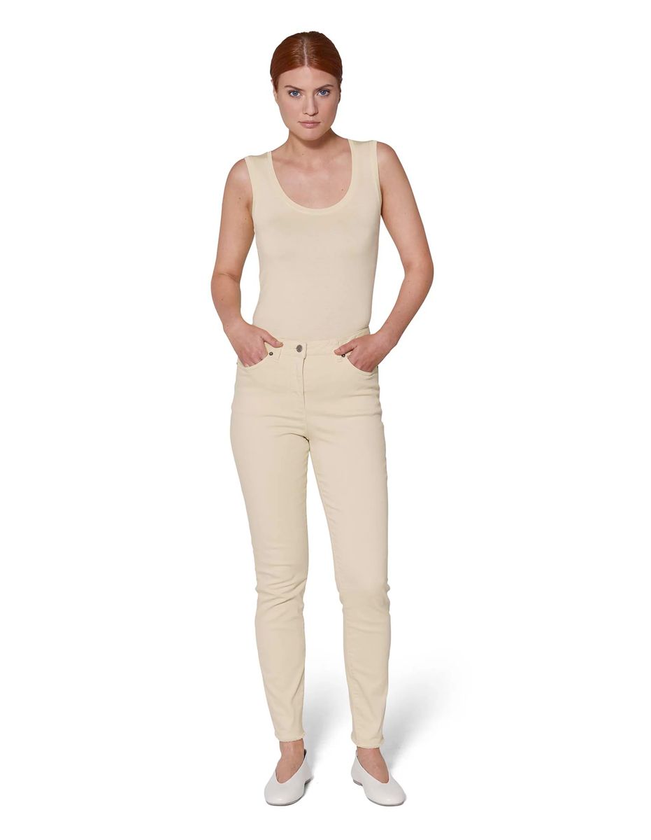 Skinny-Jeans mit feinem Fransensaum