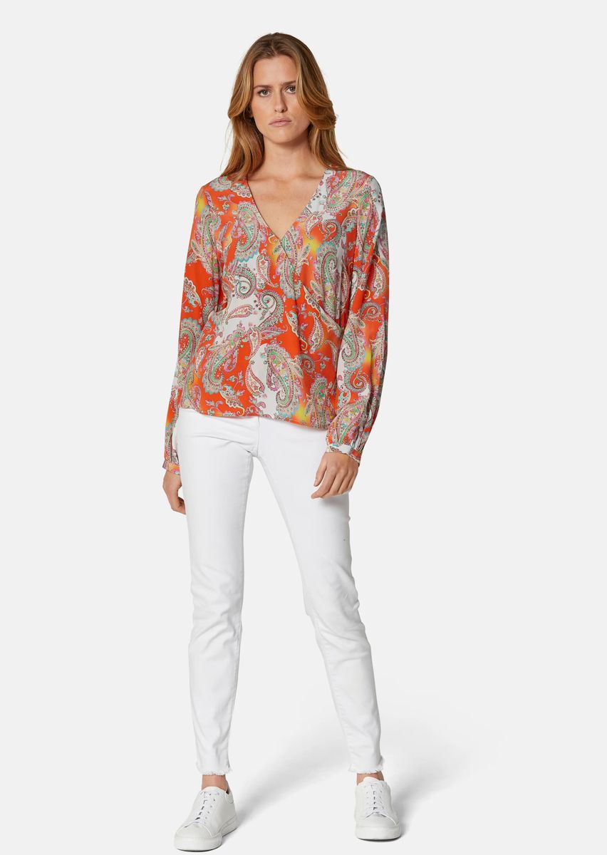 Bluse mit Paisleymuster in Wickeloptik