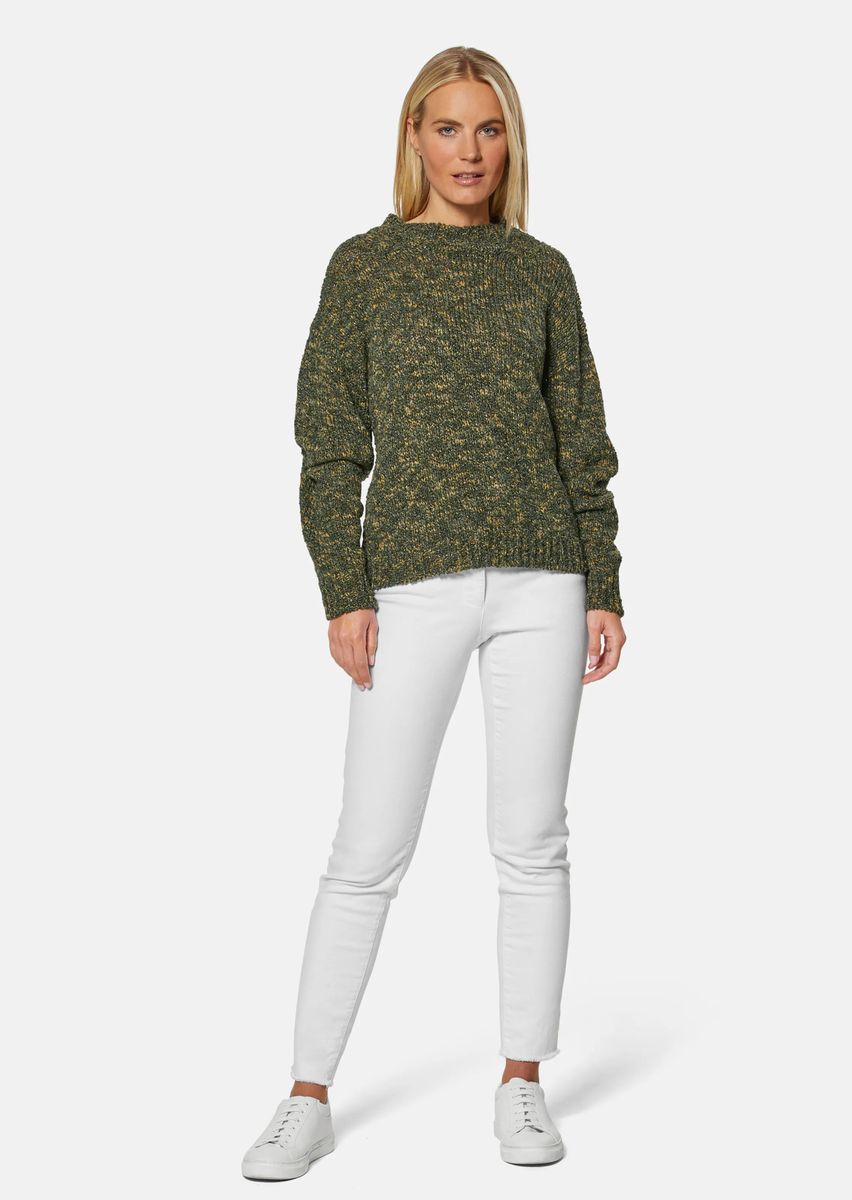 Kastiger Wollmix-Pullover mit Stehkragen