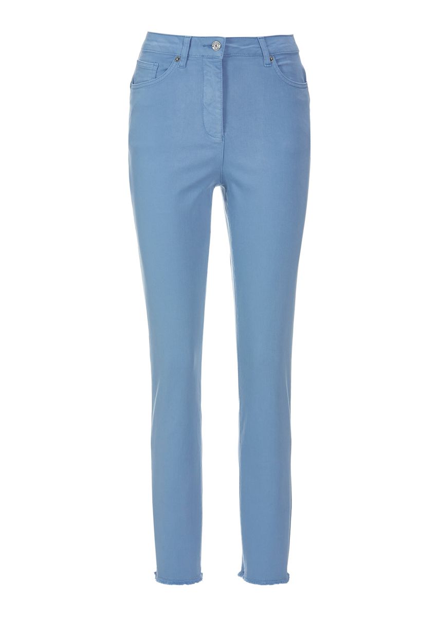 Skinny-Jeans mit feinem Fransensaum