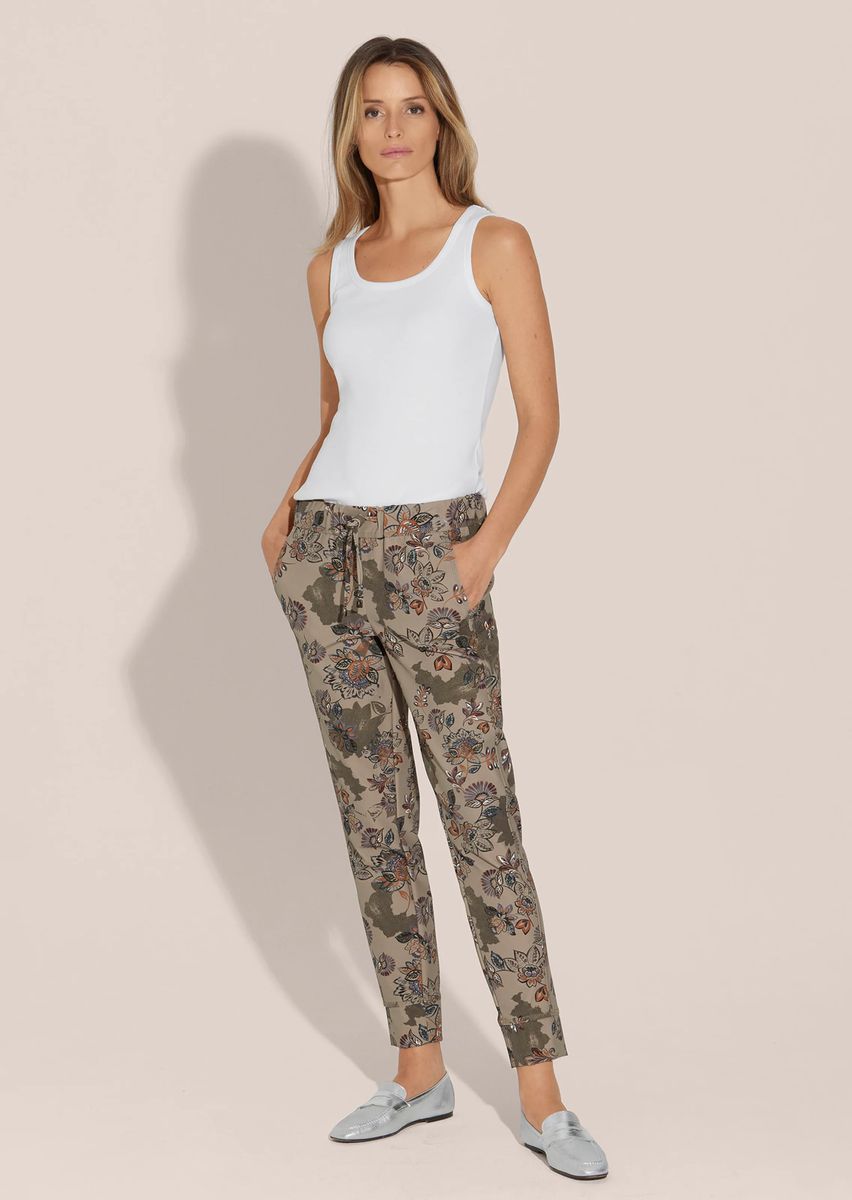 Florale Jogginghose mit Tunnelzug