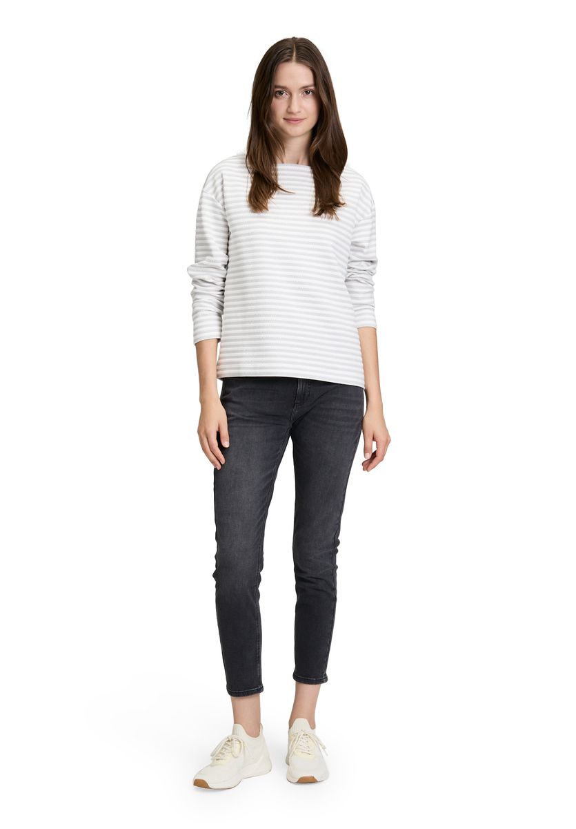 Gestreiftes Sweatshirt mit Karree-Ausschnitt