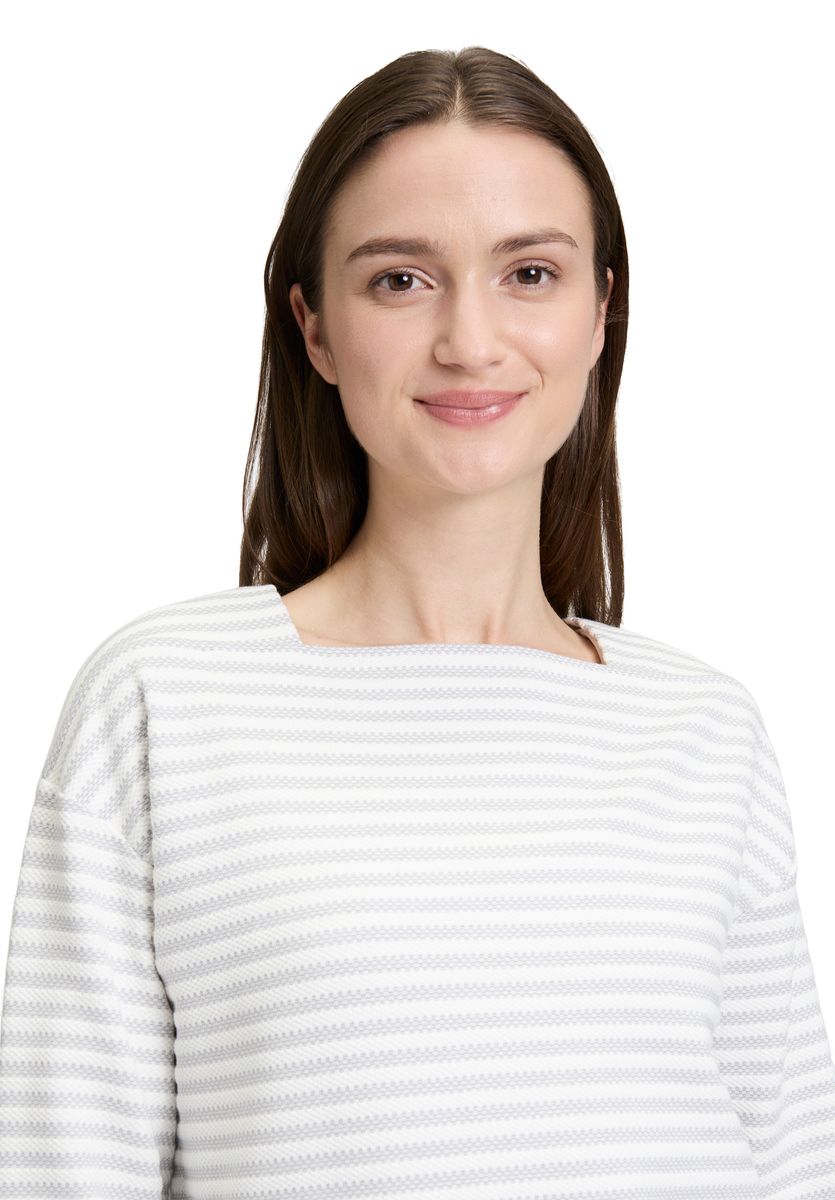 Gestreiftes Sweatshirt mit Karree-Ausschnitt