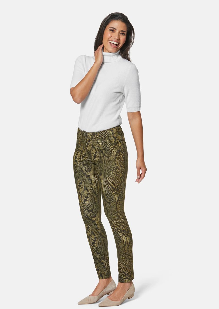 Schmal geschnittene Paisley-Samthose