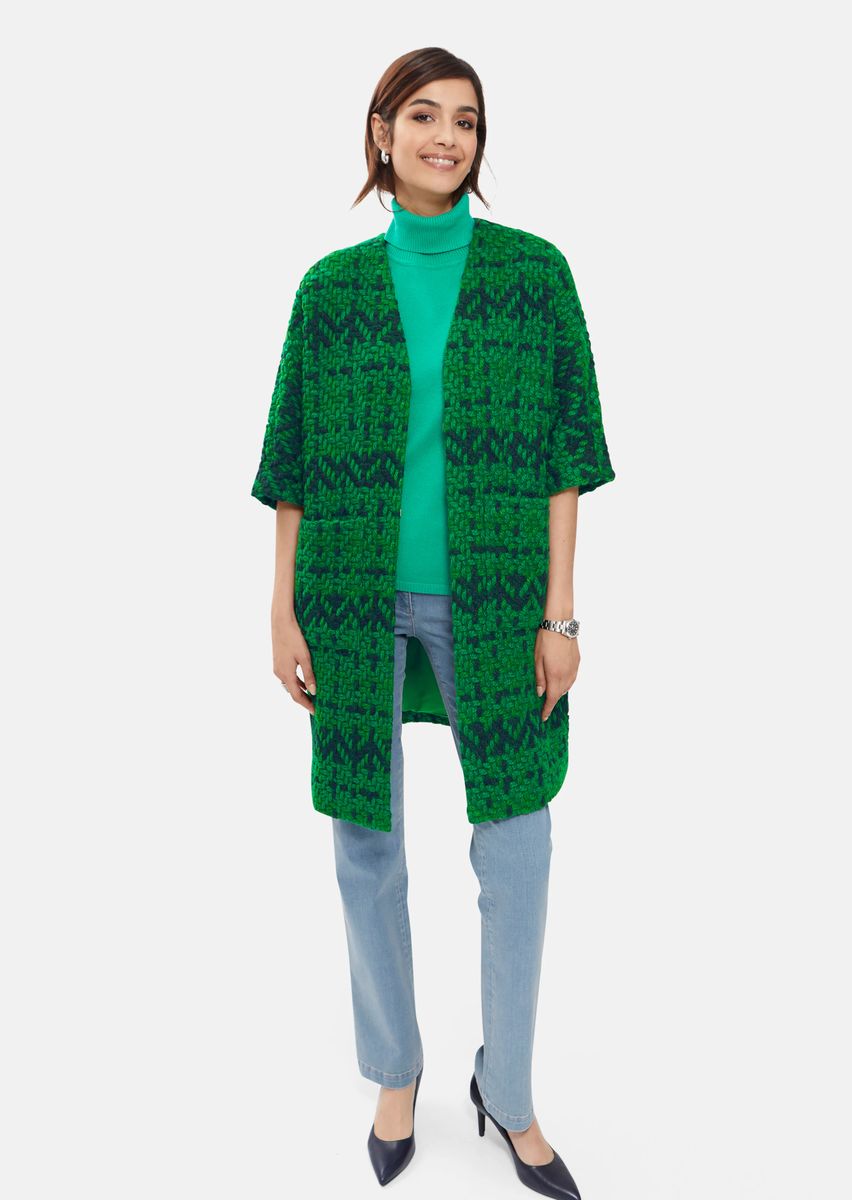Strukturierte Jacquard-Longjacke