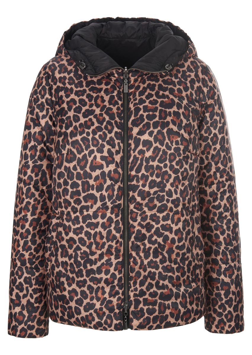 Wendbare Pufferjacke mit Leopardenmuster