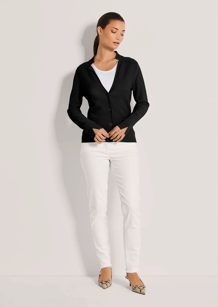 Schlanker Strickblazer mit Stehkragen