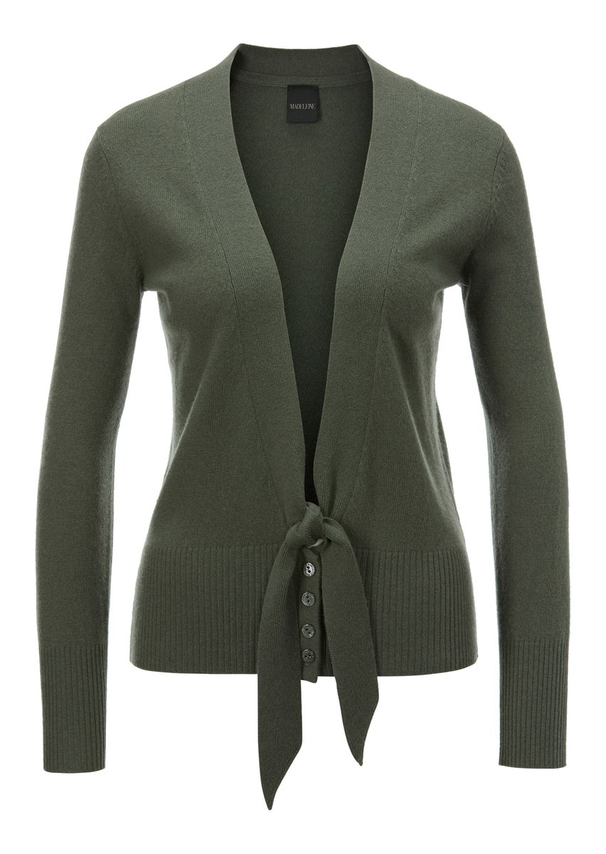 Kaschmir-Strickjacke mit Bindedetail