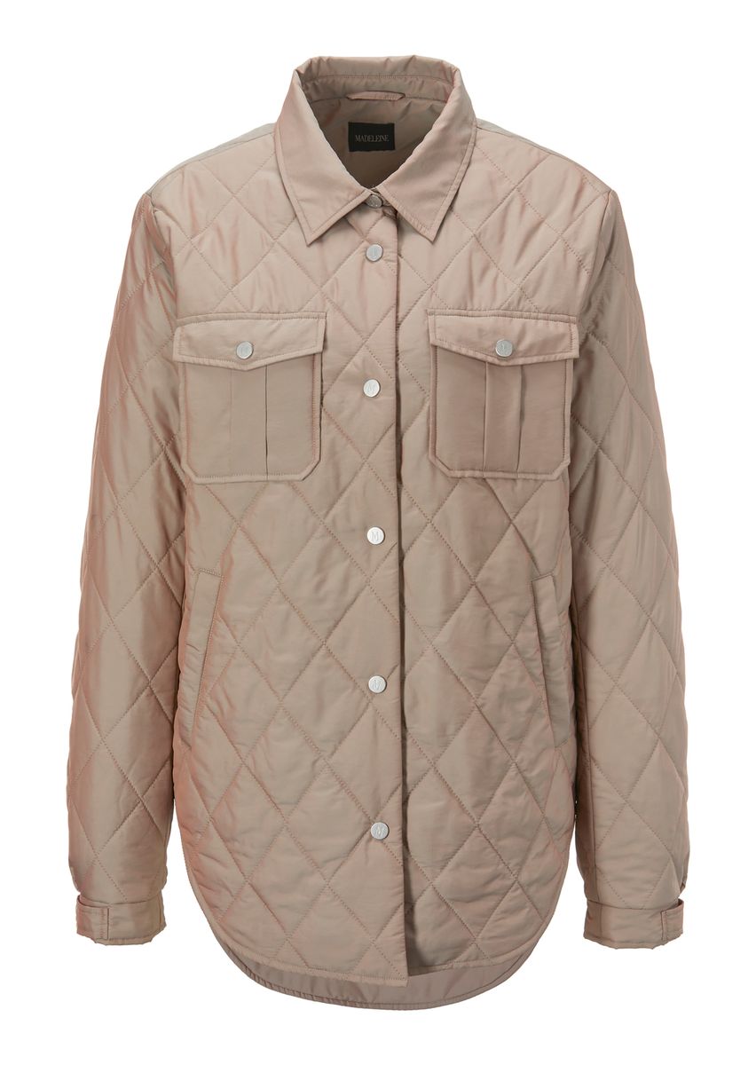 Gesteppte Hemdjacke mit Rautenmuster