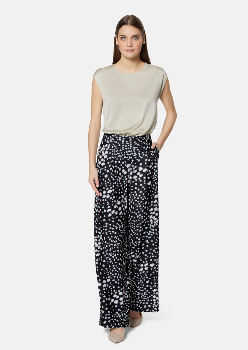 Marlene-Hose mit weitem Bein und Muster