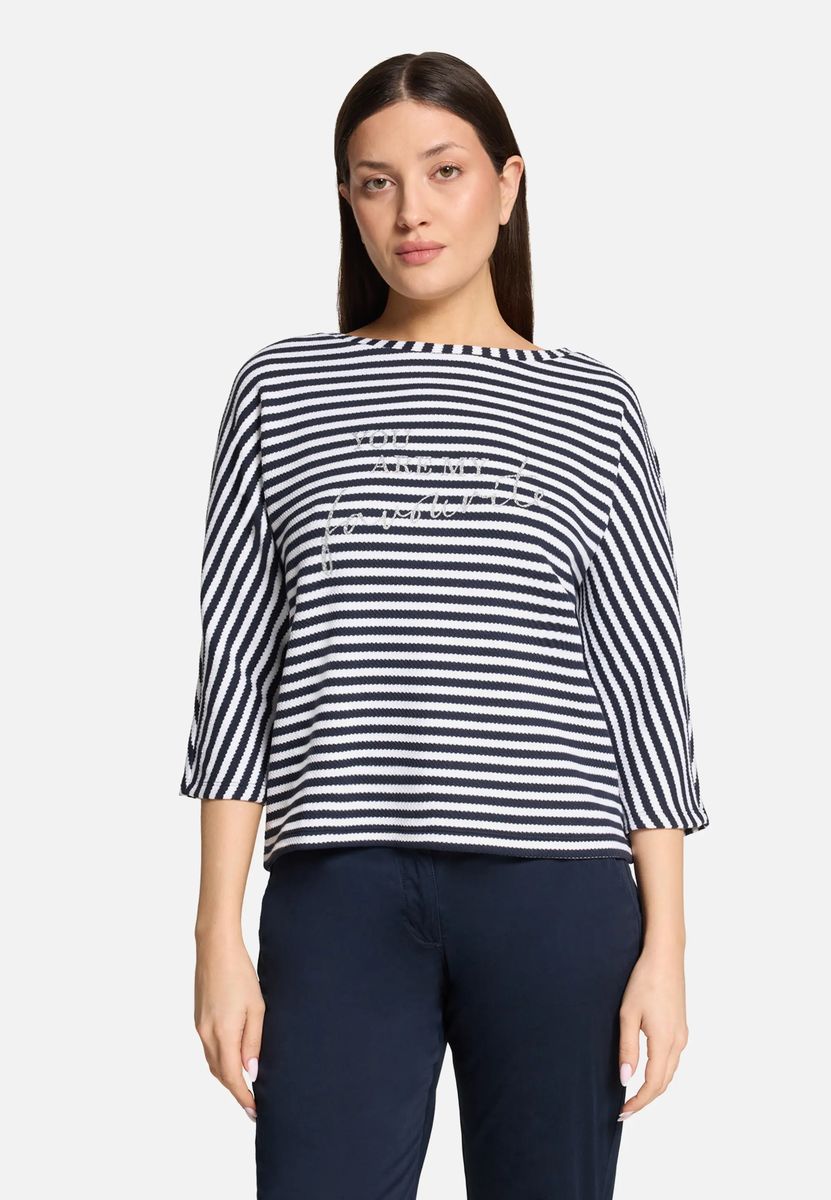 Gestreiftes Sweatshirt mit Fledermausärmeln