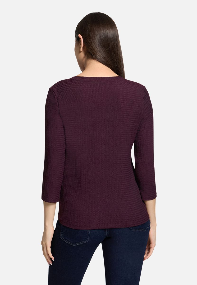 Strukturiertes Crinkle-Shirt mit 3/4-Arm