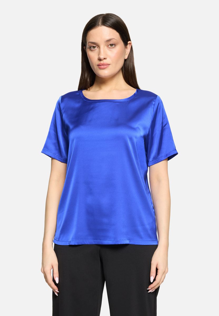 Elegante Kurzarmbluse aus Satin
