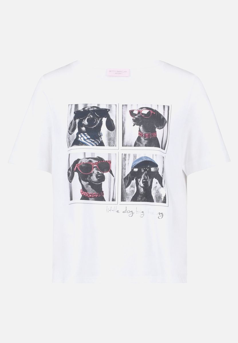 Verspieltes Baumwoll-T-Shirt mit Dackel-Print