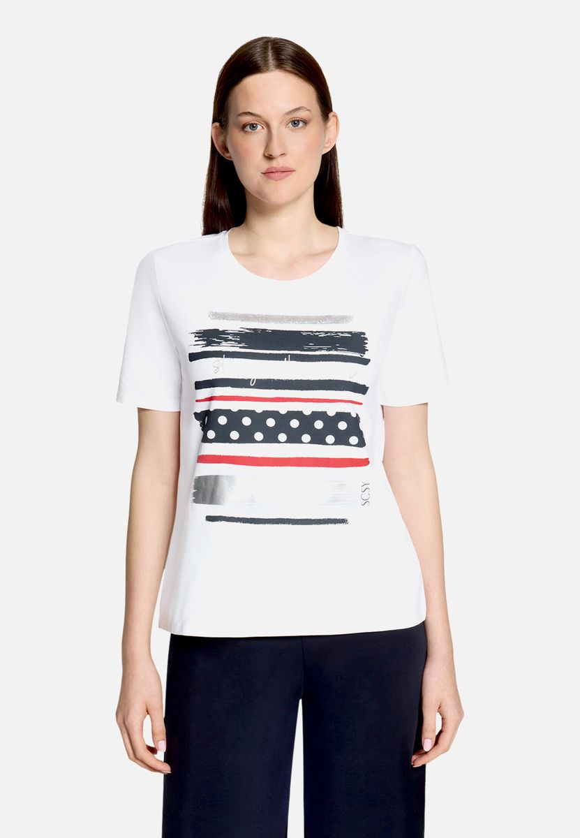 Tailliertes T-Shirt mit Grafik-Print