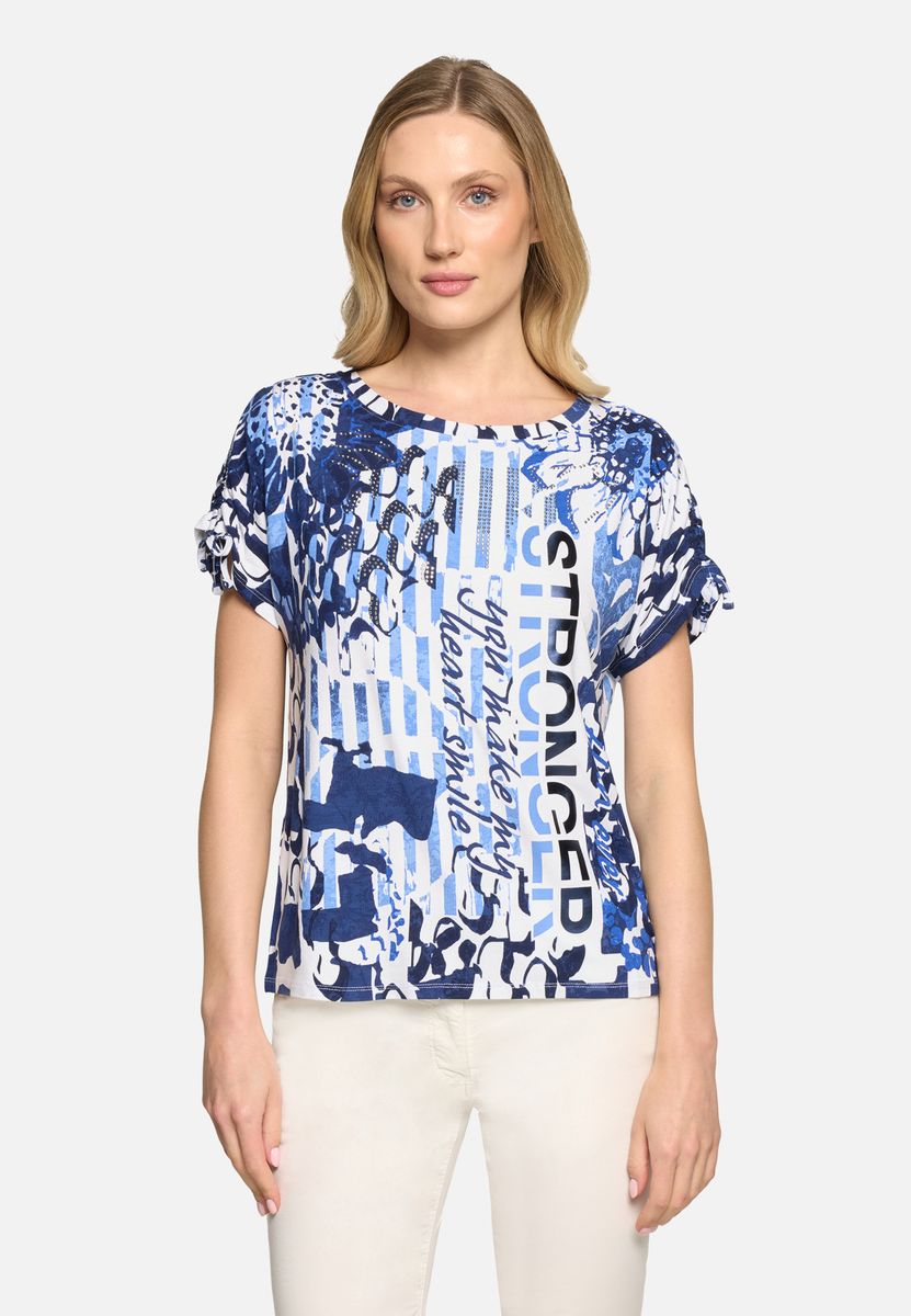 Grafik-Shirt mit Knotendetails