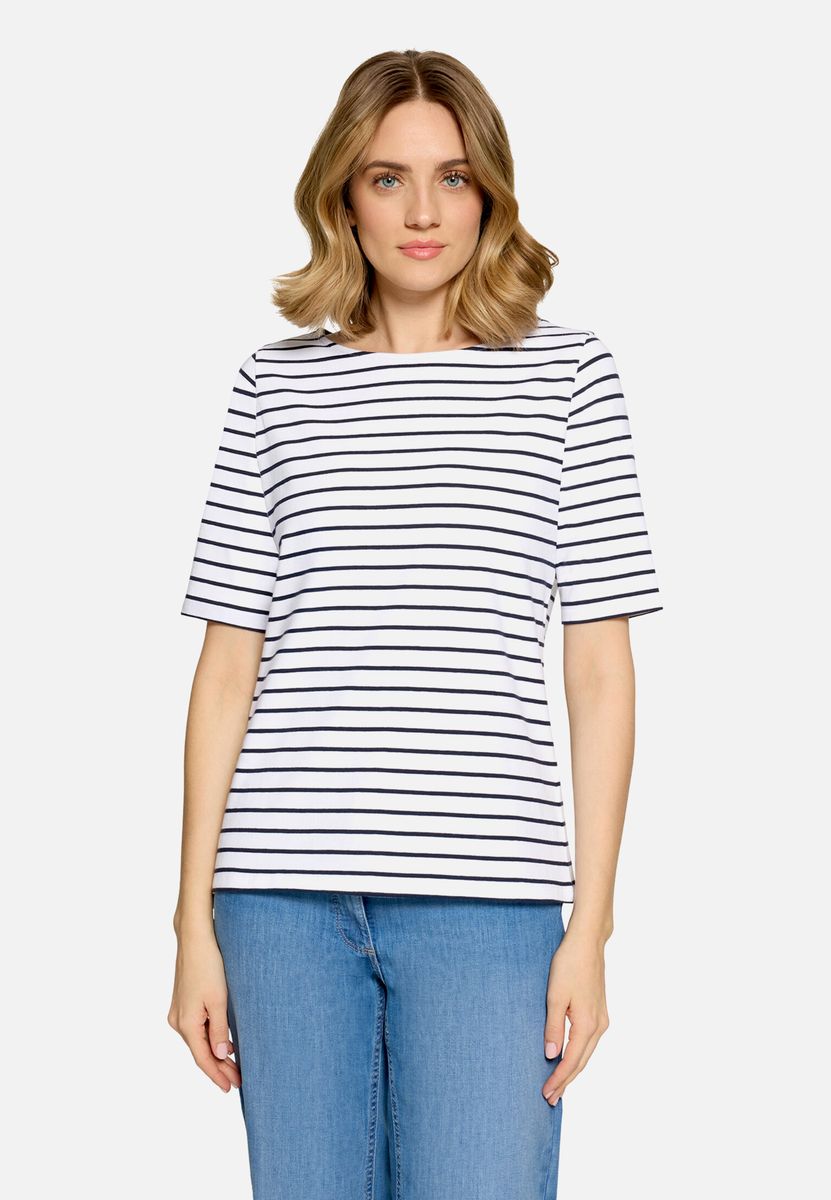Klassisches Ringelshirt mit U-Boot-Ausschnitt
