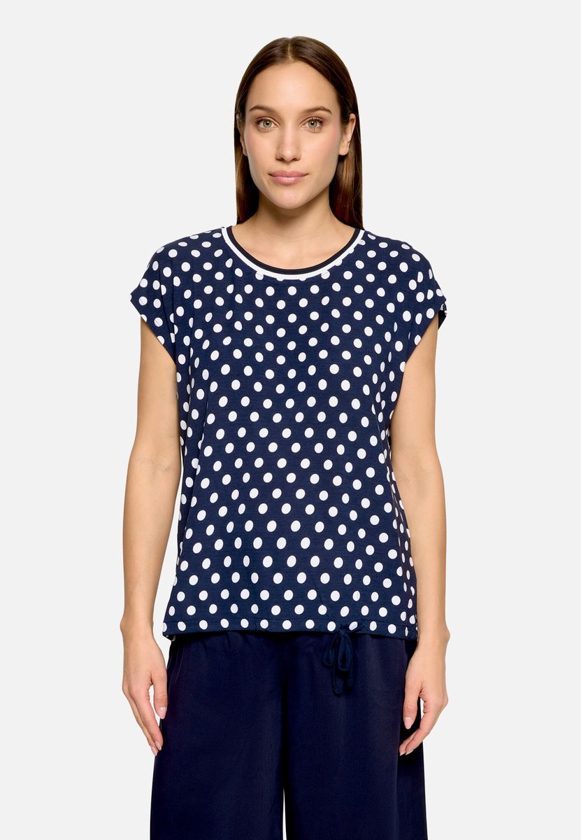 Polka-Dot-Shirt mit Tunnelzug