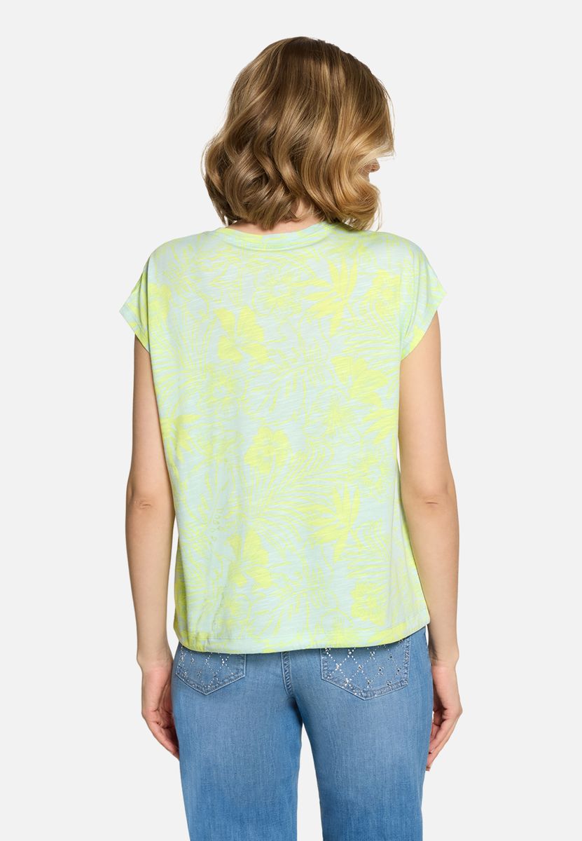Tropisches Print-Shirt mit Tunnelzug