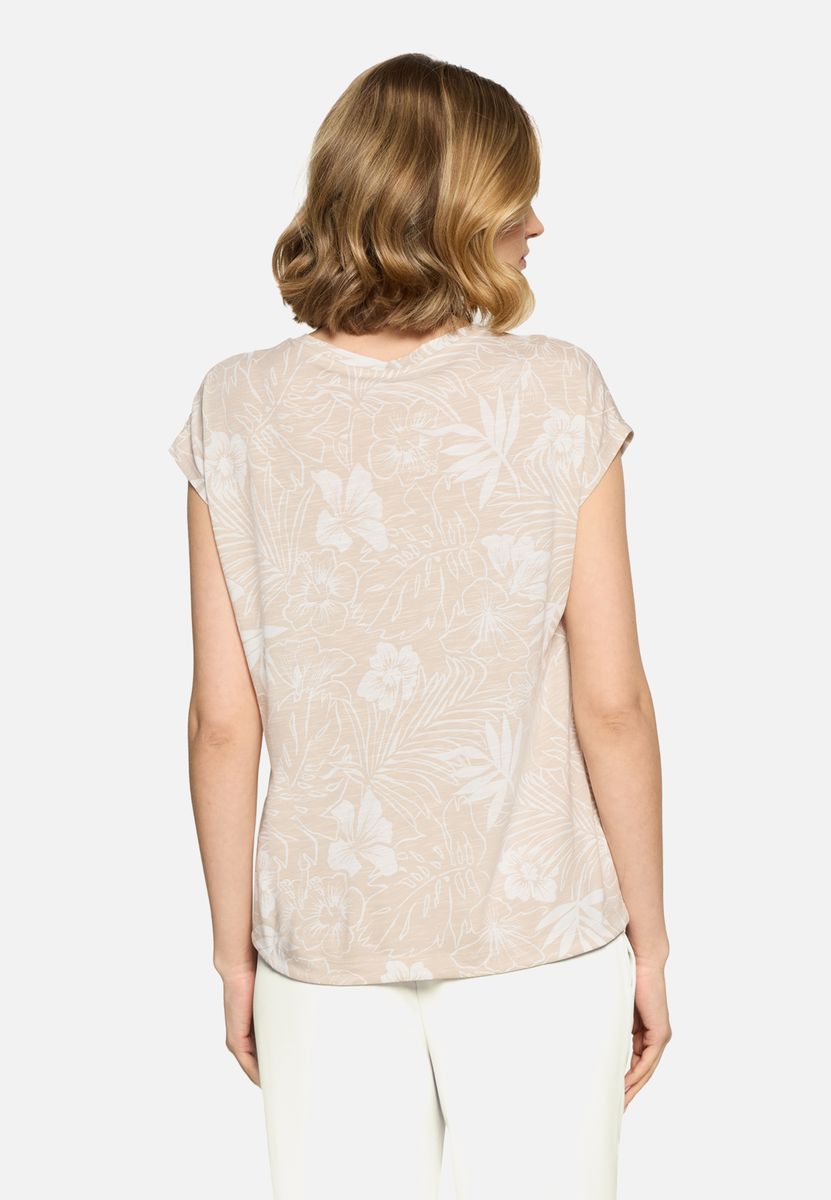 T-Shirt mit Tropenprint und Tunnelzug