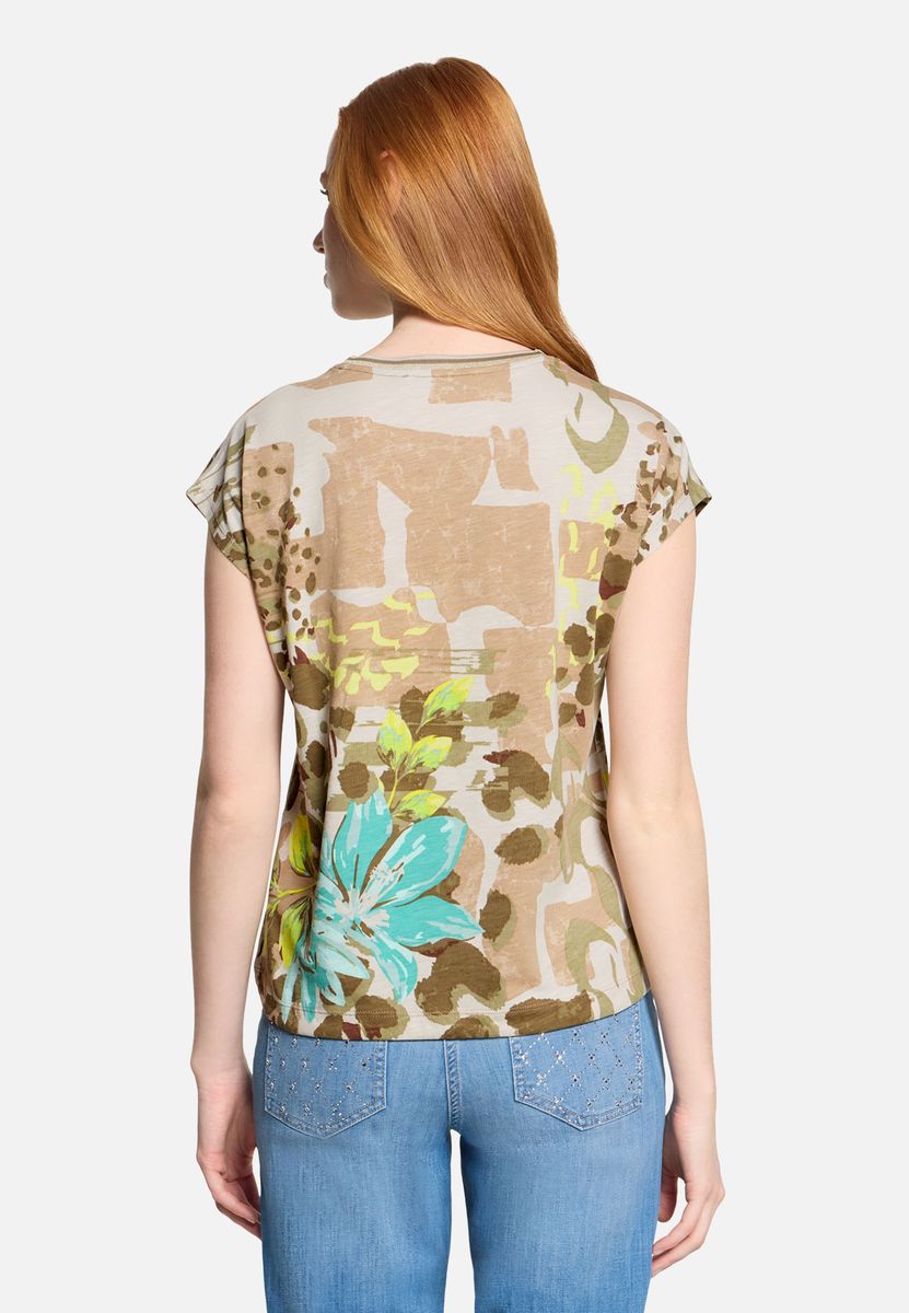 Verziertes Printshirt mit Grafik-Mix