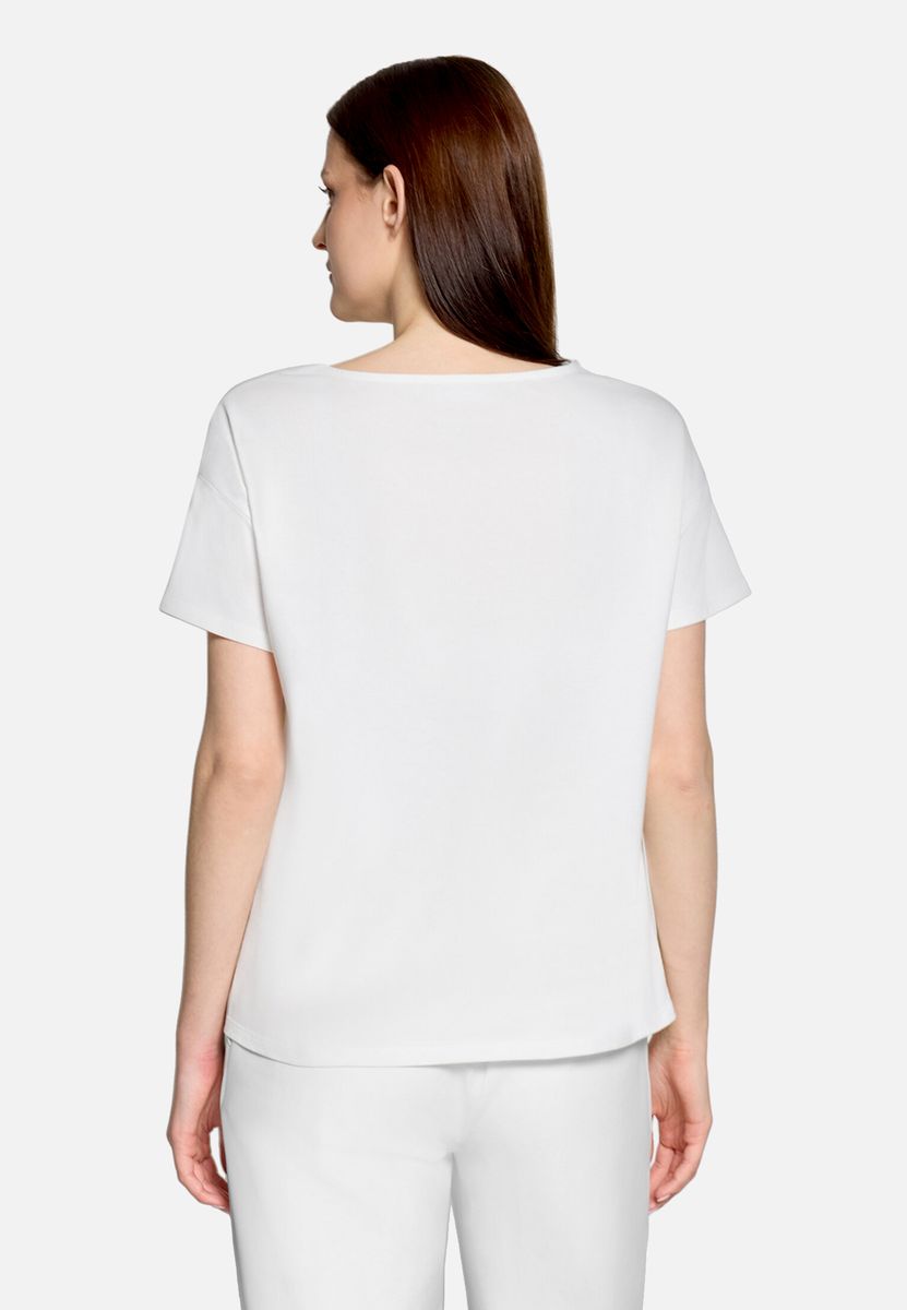 Tropisches Grafik-Shirt mit Knotensaum
