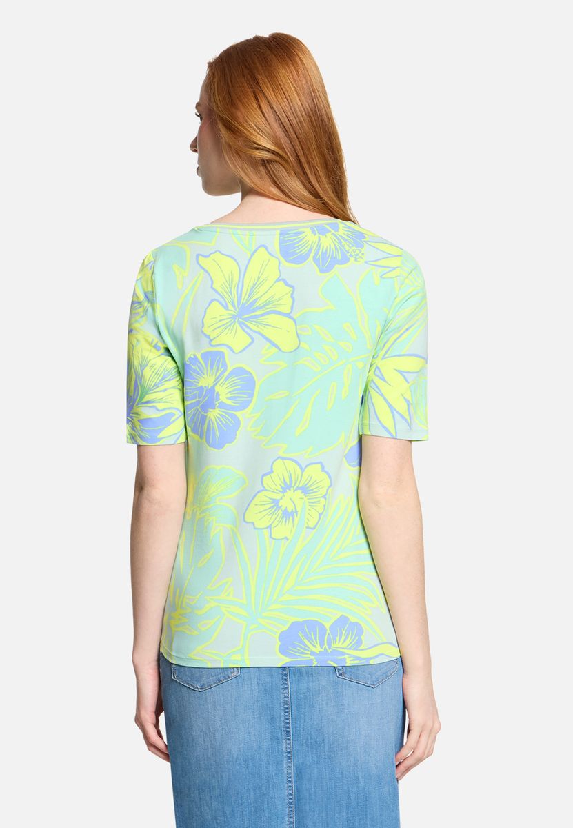 Relaxtes T-Shirt mit tropischem Blumenprint