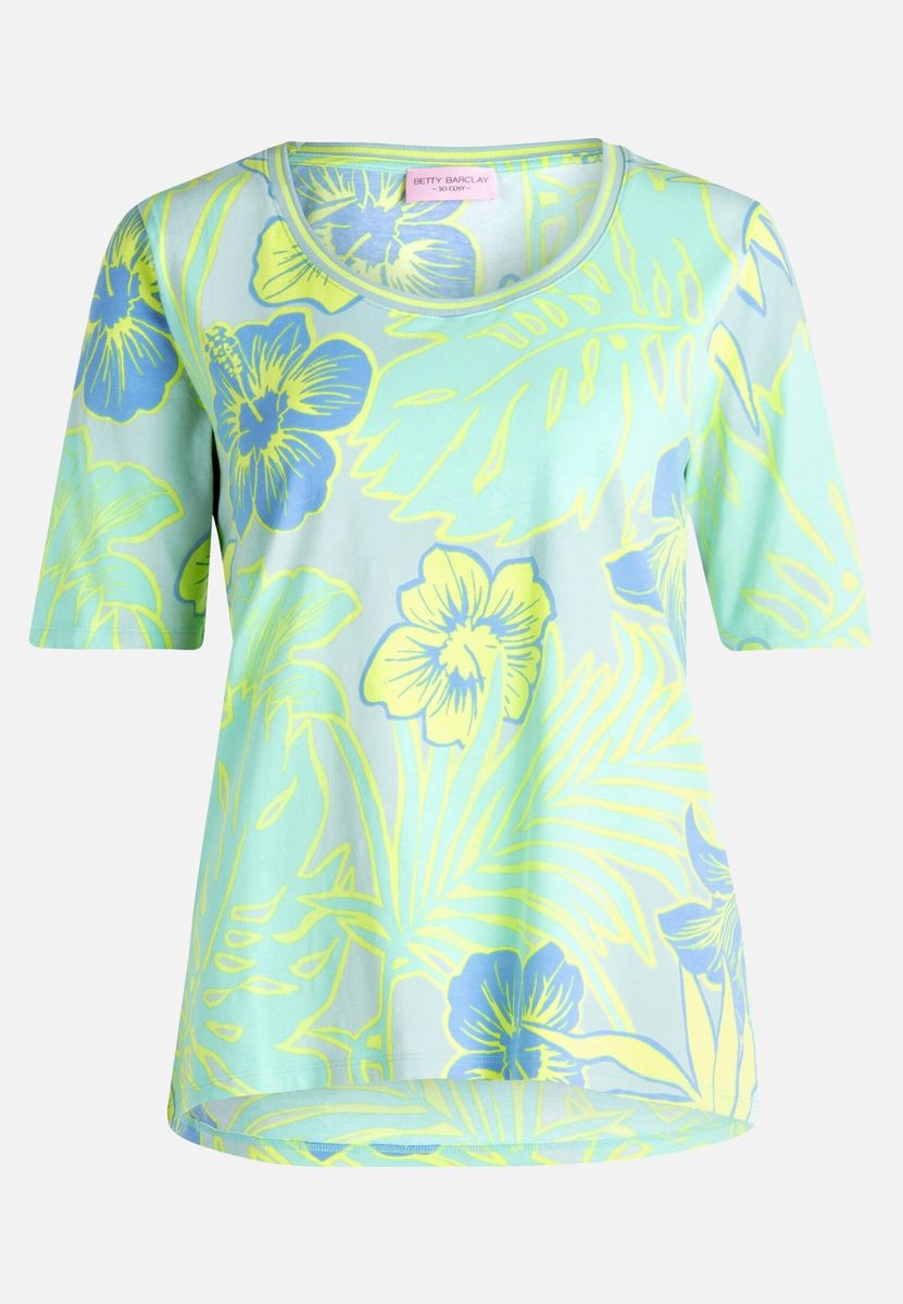 Relaxtes T-Shirt mit tropischem Blumenprint