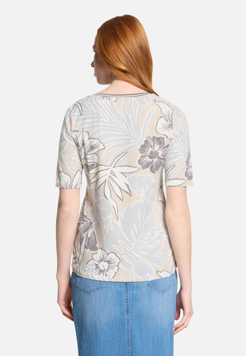 T-Shirt mit tropischem Blumenmuster