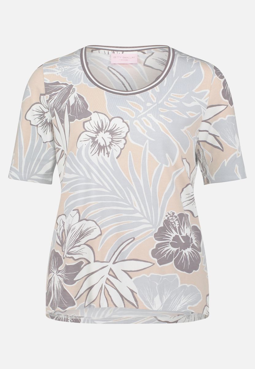 T-Shirt mit tropischem Blumenmuster