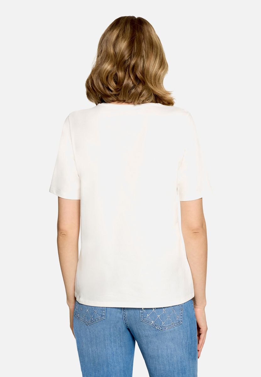 T-Shirt mit Motiv und Glitzersteinen