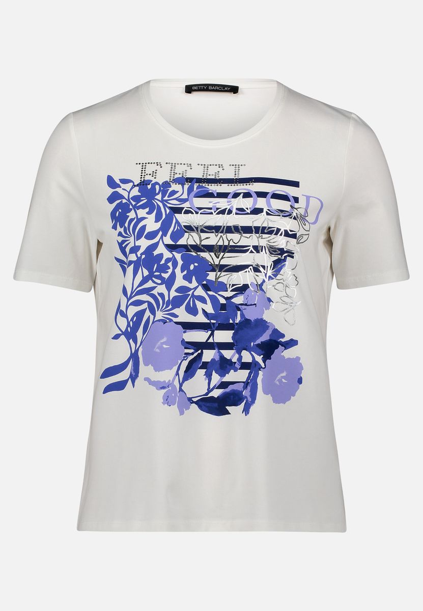 T-Shirt mit Motiv und Glitzersteinen
